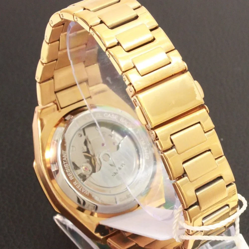 Men's Integrated Bracelet Sports Watch Automatic See Through Case back 41mm